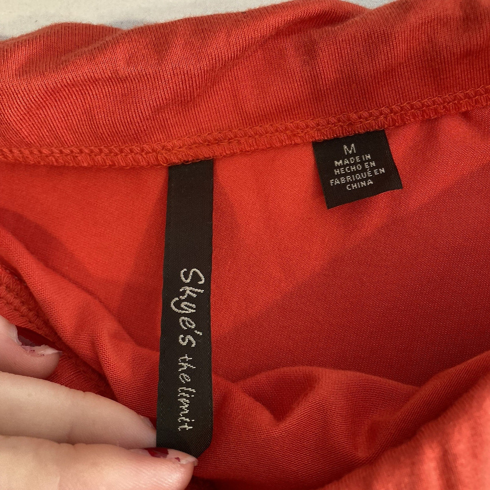 Skye's The Limit Women's Orange Asymmetrical Maxi Skirt Size M Lagenlook Boho - Picture 3 of 10